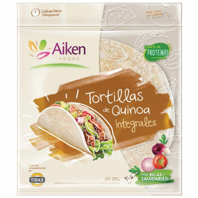 Tortillas de Trigo y Quinoa Veganas Aiken X 10 - Image 3